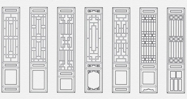 昌黎常用中式仿古花窗图案隔断设计图